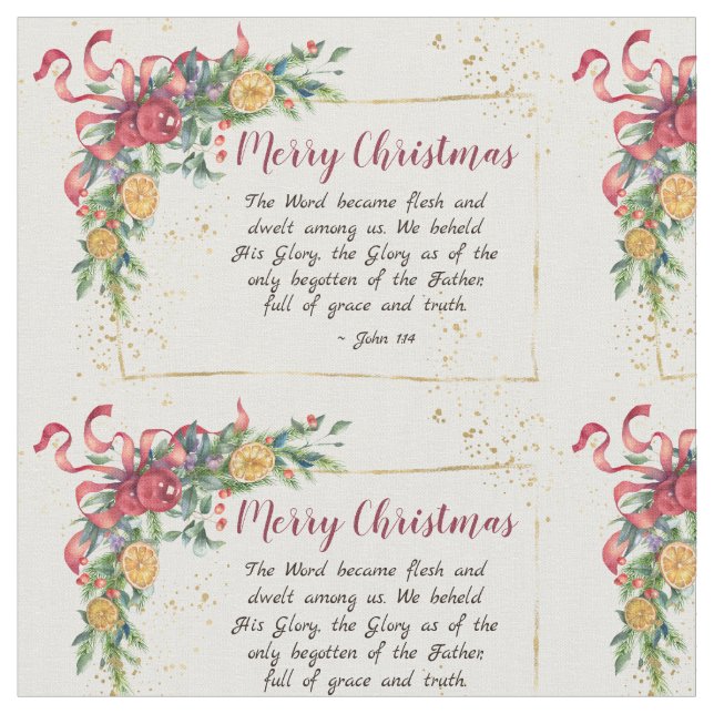 John 1:14 Das Wort wurde Fleisch, Weihnachten Stoff (Nahaufnahme)