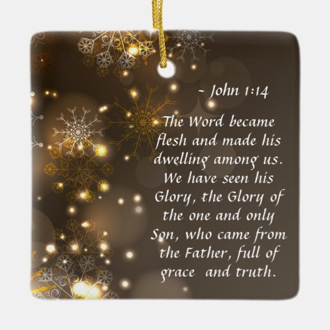John 1:14 Das Wort wurde zu Weihnachten Keramikornament (Vorderseite)