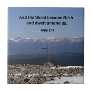 John 1:14 Und das Wort wurde Fleisch und lebte Fliese