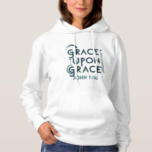 John 1:16 Minimalistisch Art Deco Christlich Hoodie