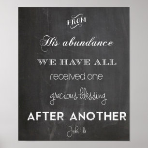 John 1:16 Segen Poster Hochzeit Erntedank