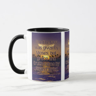 John 1:17 KJV Bible Verse Pic Two-Tone Tasse