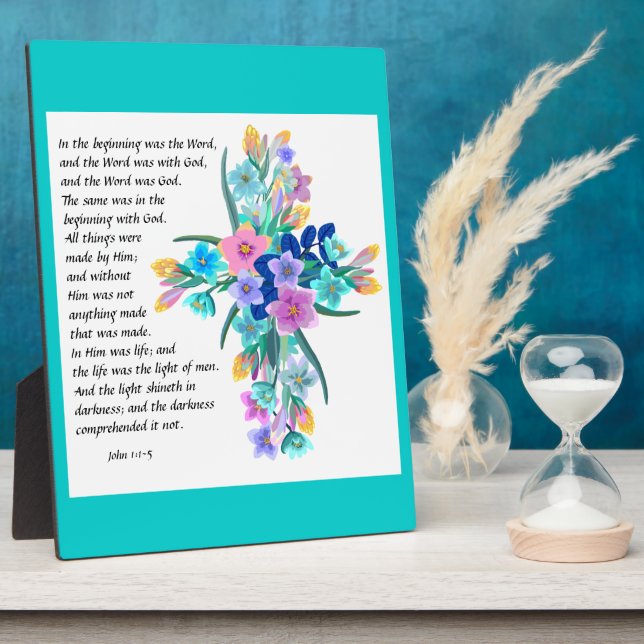 John 1:1-5 Plaque Fotoplatte (Seite)