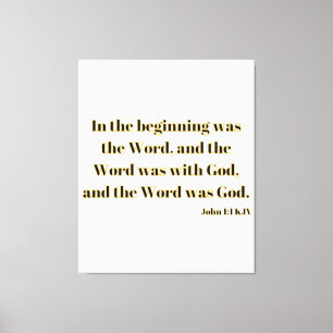 John 1:1 Bibelschrift KJV Leinwand Mauer Kunst