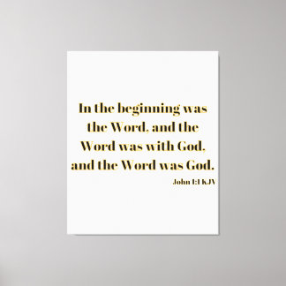 John 1:1 Bibelschrift KJV Leinwand Mauer Kunst