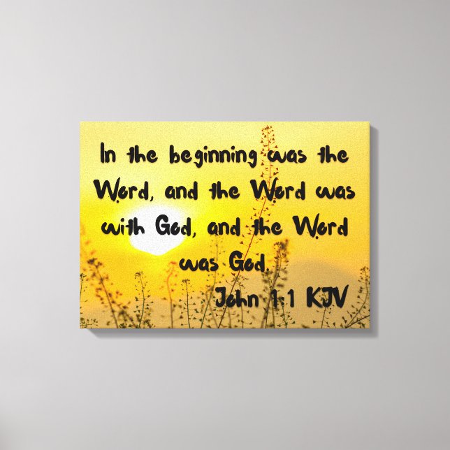 John 1:1 Bible Verse Scripte KJV Leinwand Kunst (Vorderseite)