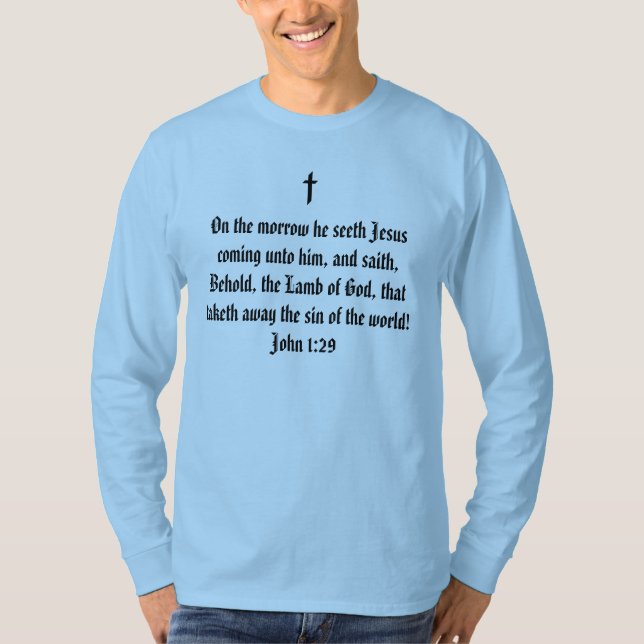 John 1:29 Christliche Bibelvers T-Shirt (Vorderseite)