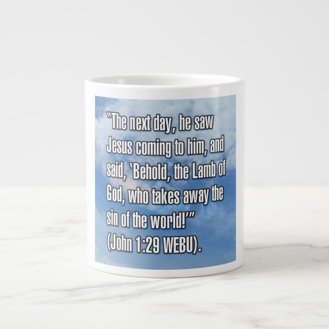 John 1:29 WEBU Mug Jumbo-Tasse (Vorderseite)