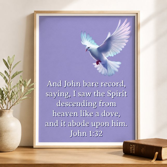 John 1:32 Dove Lila Christlich Poster (Von Creator hochgeladen)