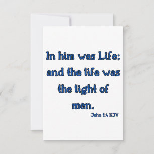 John 1:4 KJV Bible Verse Flat Greeting Card Karte