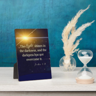 John 1:5 Licht scheint in Dunkelheit Fotoplatte