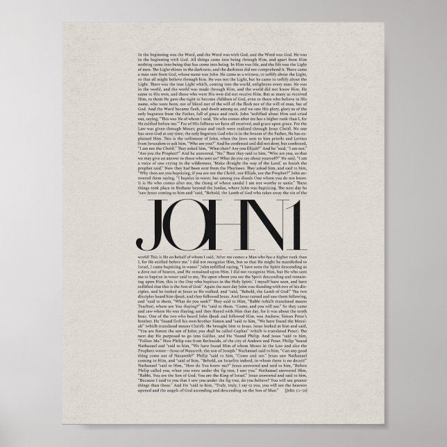 John 1 - Bible Verse Moderne Schrift Kunst Poster (Vorne)
