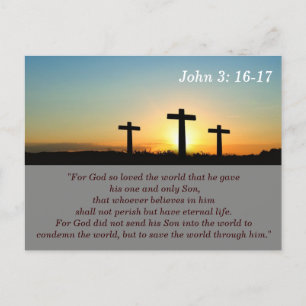 John 3:16-17 Für Gott so geliebte Bibelverse Erinn Postkarte