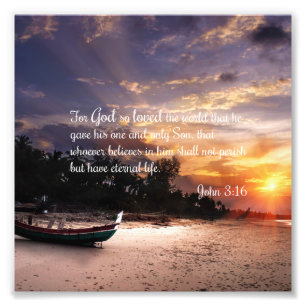 John 3:16 #1 NIV - Scripture Christlich Wall Art Fotodruck