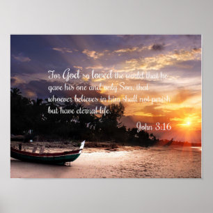 John 3:16 #1 NIV - Scripture Christlich Wall Art Poster