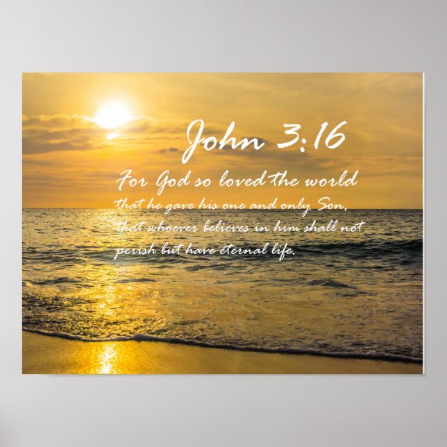 John 3:16 #2 NIV - Scripture Christlich Wall Art Poster (Vorne)