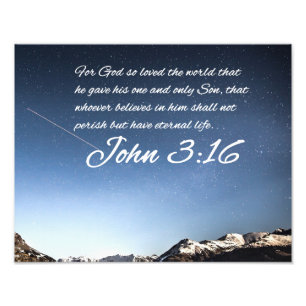 John 3:16 #7 NIV - Scripture Christlich Wall Art Fotodruck