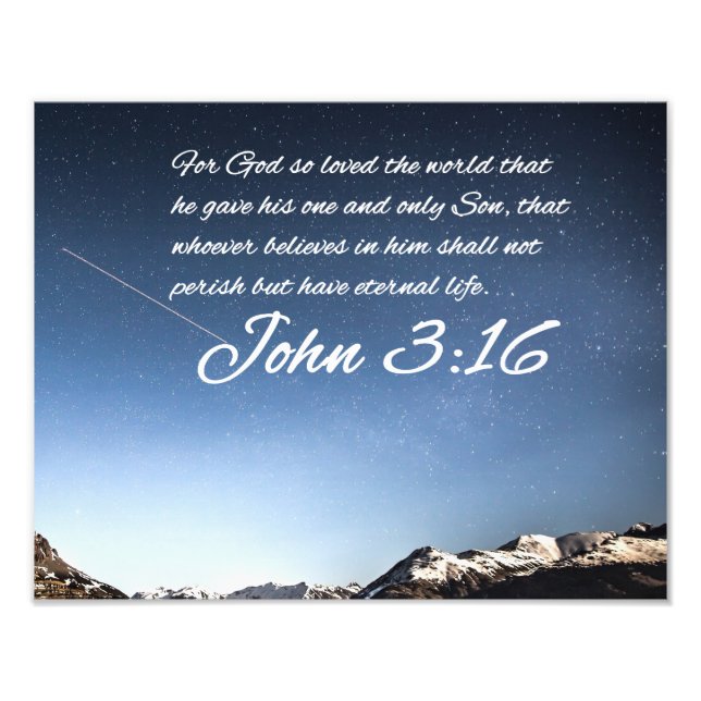 John 3:16 #7 NIV - Scripture Christlich Wall Art Fotodruck (Vorne)