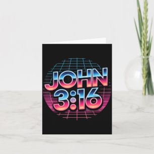 John 3_16 80er Retro Christlicher Glaube Design  Karte