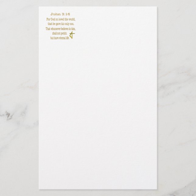 John 3:16 Artikel Briefpapier (Vorderseite)
