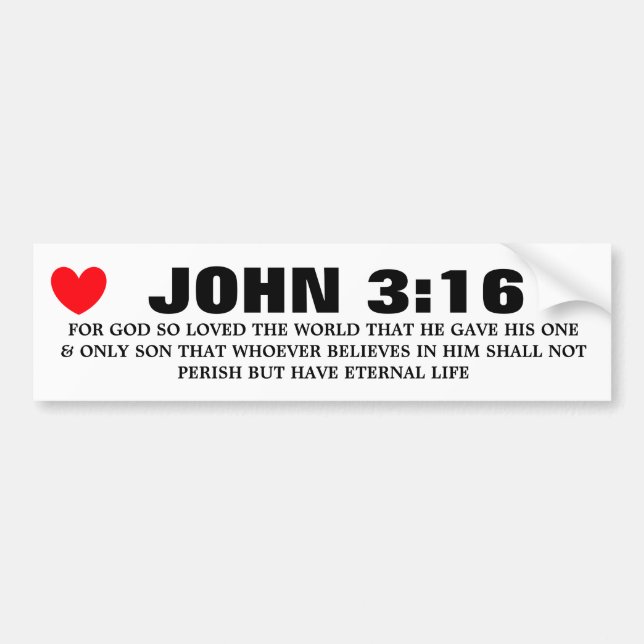 JOHN 3 16 AUTOAUFKLEBER (Vorne)