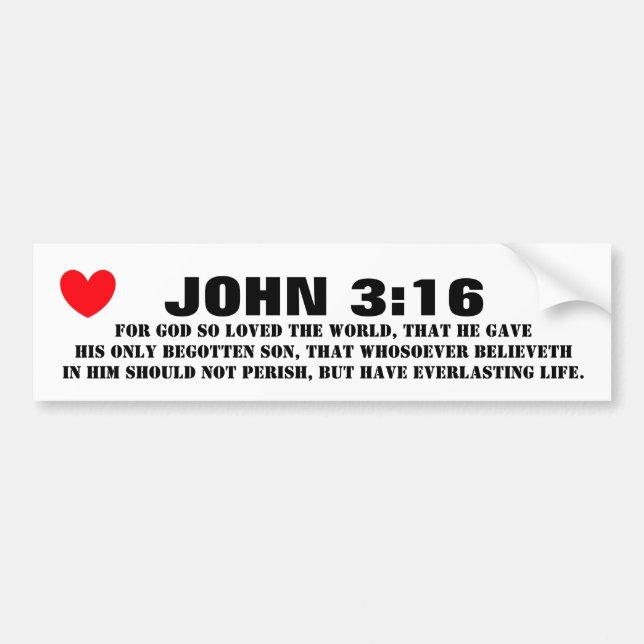 JOHN 3 16 AUTOAUFKLEBER (Vorne)