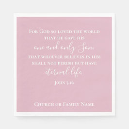 John 3:16 | Benutzerdefinierter Text Pink Christli Serviette