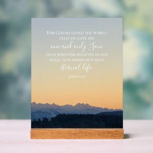 John 3:16 Benutzerdefinierter Text Schweizer Alp Acrylschild