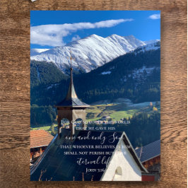 John 3:16 Benutzerdefinierter Text | Schweizer Alp Postkarte