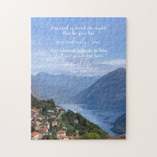 John 3:16 Benutzerdefinierter Text   Schweizer Alp Puzzle