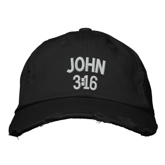 John 3:16 bestickte kappe (Vorderseite)
