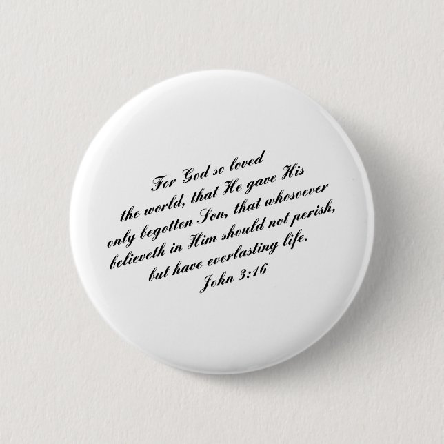 John-3:16 Bibel-Vers (KJV) Button (Vorderseite)