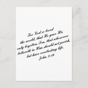 John-3:16 Bibel-Vers (KJV) Postkarte