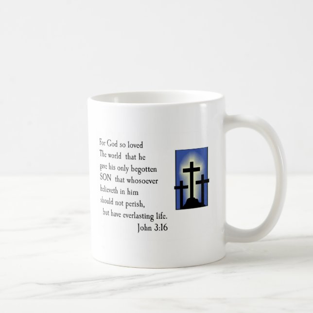 John-3:16 Bibel-Vers-Tassen-Entwurf Kaffeetasse (Rechts)