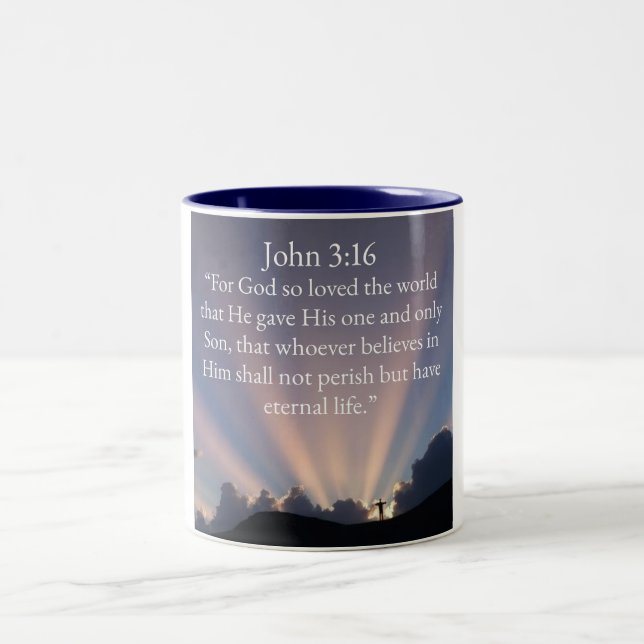 John 3:16 Bibelvers Kaffeetasse (Mittel)