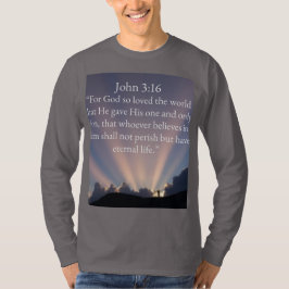 John 3:16 Bibelvers Langarm T-Shirt für Herren