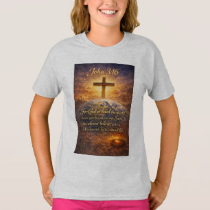 John 3:16 Bibelvers Mädchen T-Shirt