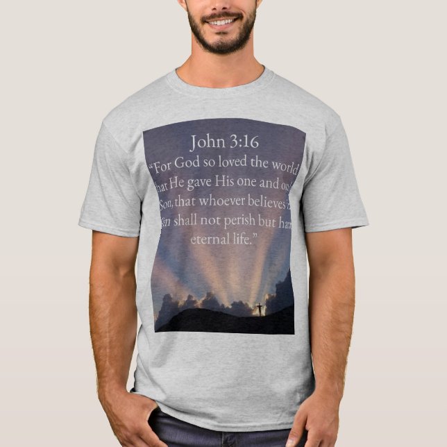 John 3:16 Bibelvers Männer T-Shirt (Vorderseite)