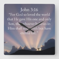 John 3:16 Bibelvers Wanduhr