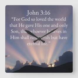 John 3:16 Bibelvers Wanduhr