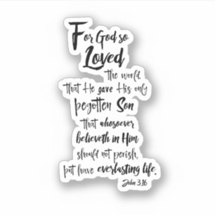 John 3.16 Bibelverse Aufkleber