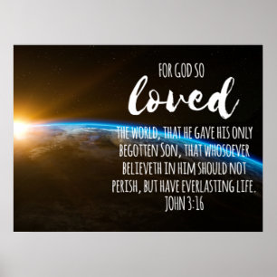 John 3:16 Bibelverse Christlich Poster