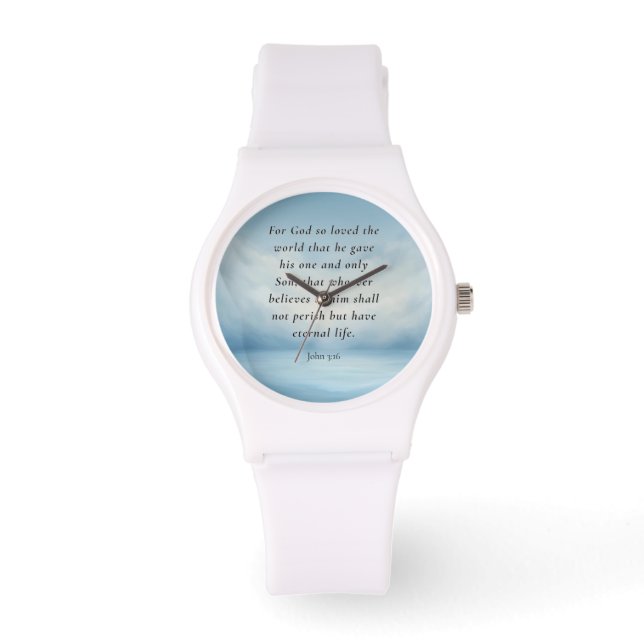 John 3:16 Bible Verse Image Armbanduhr (Vorderseite)