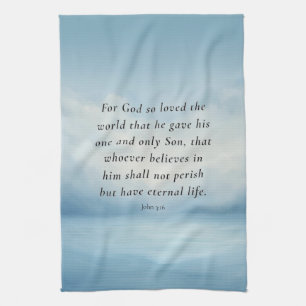 John 3:16 Bible Verse Image Geschirrtuch