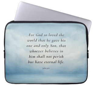 John 3:16 Bible Verse Image Laptopschutzhülle