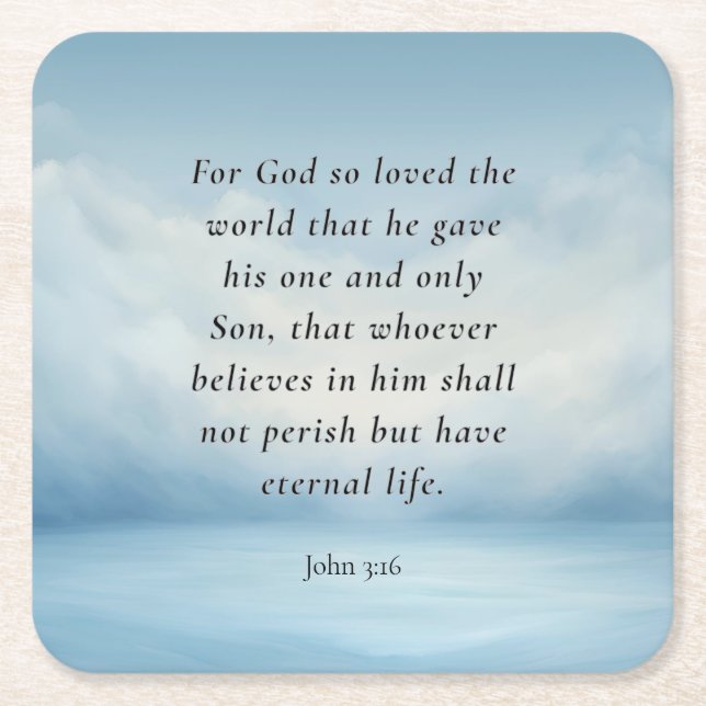 John 3:16 Bible Verse Image Rechteckiger Pappuntersetzer (Vorderseite)