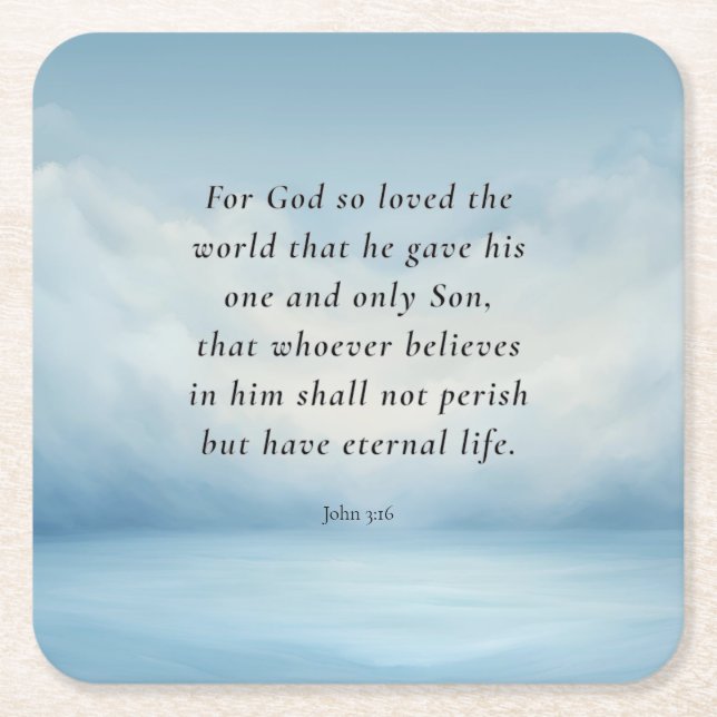 John 3:16 Bible Verse Image Rechteckiger Pappuntersetzer (Vorderseite)