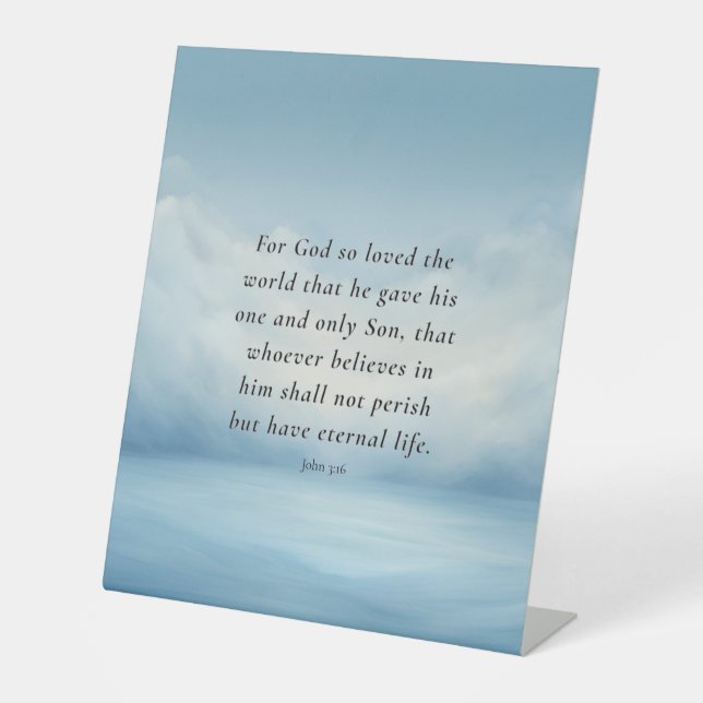 John 3:16 Bible Verse Image Sockelschild (Vorderseite)