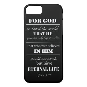 John 3:16 Bible Verse iPhone 7 Fall Schwarz-weiß Case-Mate iPhone Hülle