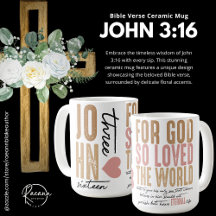 John 3:16 Bible Verse Keramik Tasse
